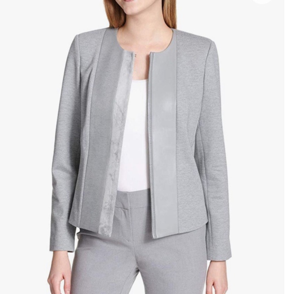 Calvin Klein Light Gray Open Front Jacket